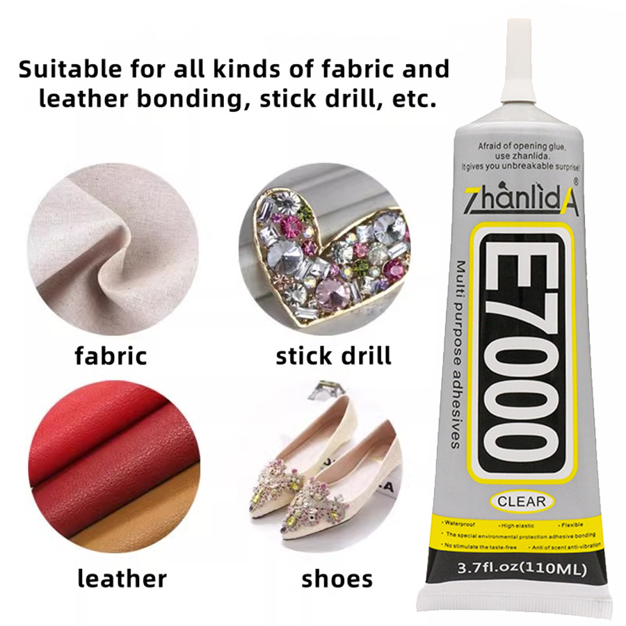 Contact Cement Glue - E7000 Klej przezroczysty kontakt DIY tkanina
