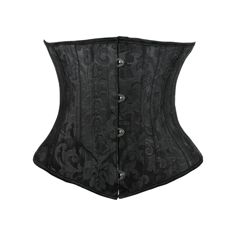Boning Corset Steel - Gorset pod biust biało-czarny damski pas