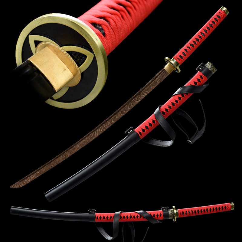 Cosplay Material For Prop - Drewniana Katana z paskiem Miecz Ninja