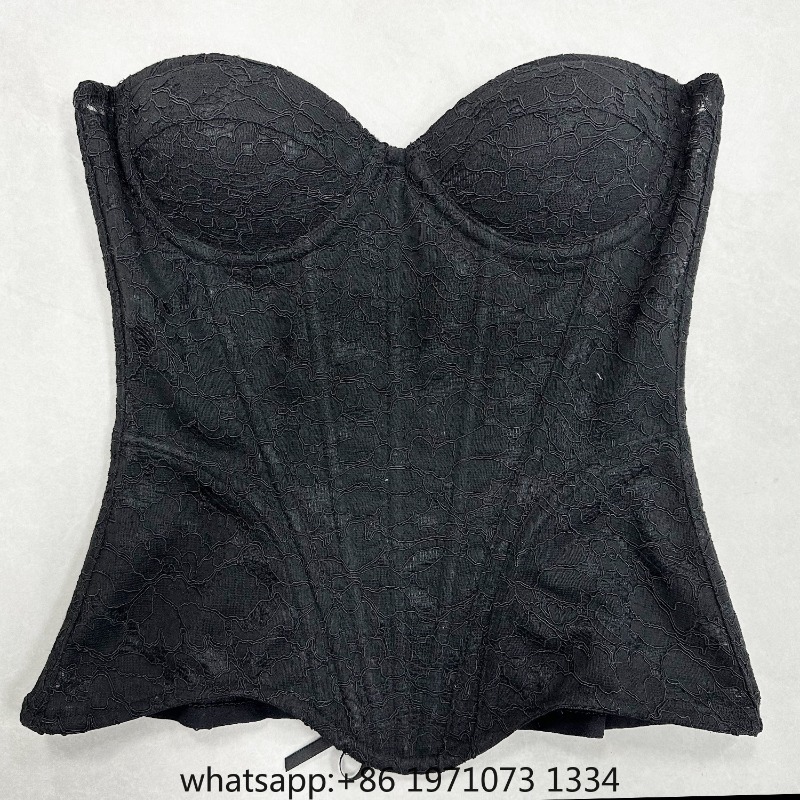 Boning Corset Steel - Damski koronkowy gorset typu bustier, luksusowy