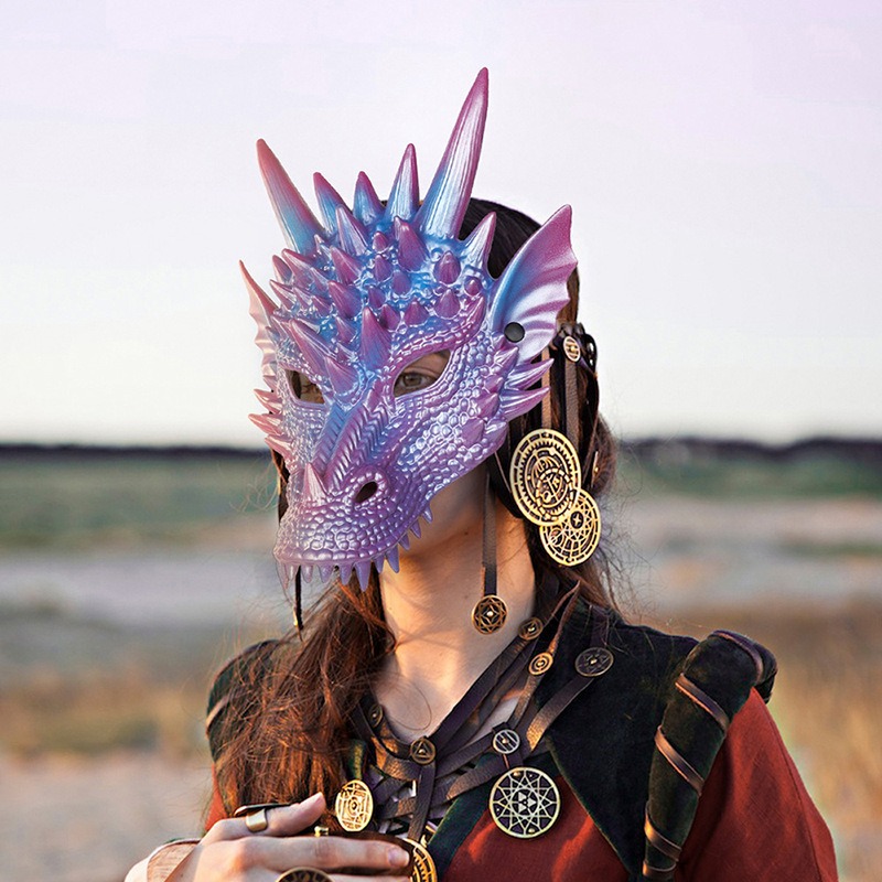 Perłowa niebieska maska smoka  – Cosplay Prop Blueprints recenzja i cena