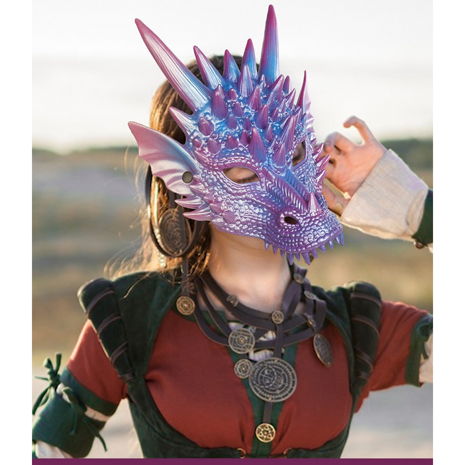Perłowa niebieska maska smoka  – Cosplay Prop Blueprints recenzja i cena